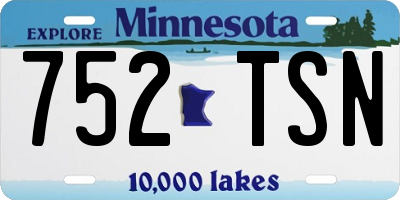 MN license plate 752TSN
