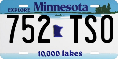 MN license plate 752TSO