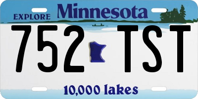 MN license plate 752TST