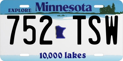 MN license plate 752TSW