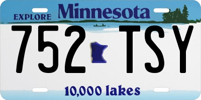 MN license plate 752TSY