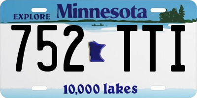 MN license plate 752TTI