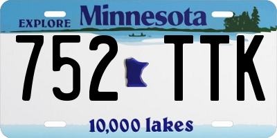 MN license plate 752TTK