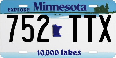 MN license plate 752TTX