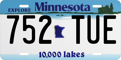 MN license plate 752TUE