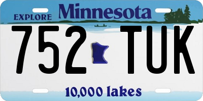 MN license plate 752TUK