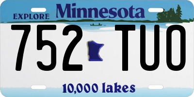 MN license plate 752TUO