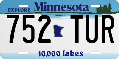 MN license plate 752TUR