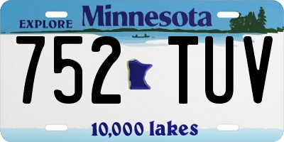 MN license plate 752TUV
