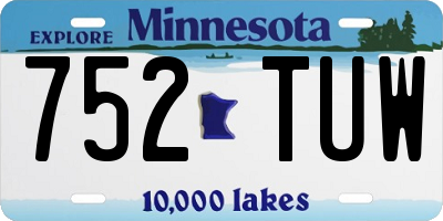 MN license plate 752TUW