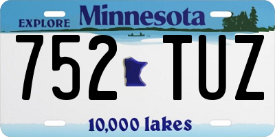 MN license plate 752TUZ