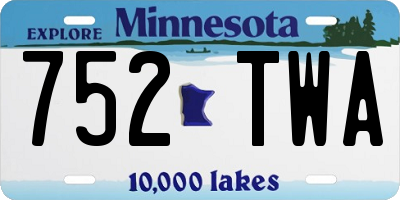MN license plate 752TWA