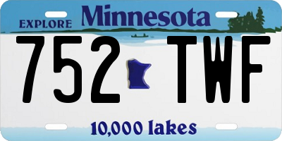 MN license plate 752TWF