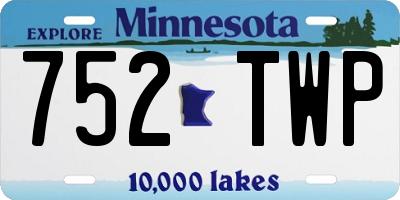 MN license plate 752TWP