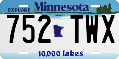 MN license plate 752TWX