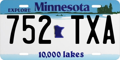 MN license plate 752TXA