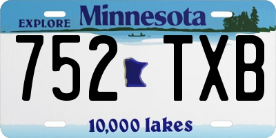 MN license plate 752TXB