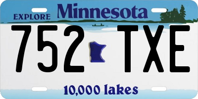 MN license plate 752TXE