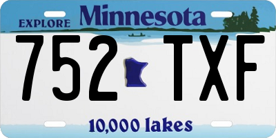 MN license plate 752TXF