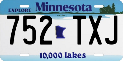 MN license plate 752TXJ