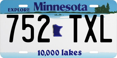 MN license plate 752TXL