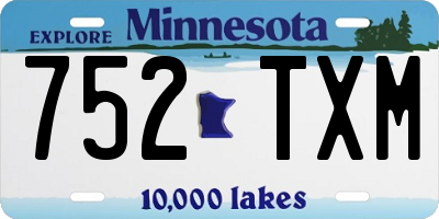 MN license plate 752TXM