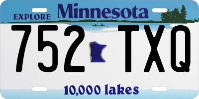 MN license plate 752TXQ