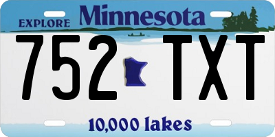 MN license plate 752TXT