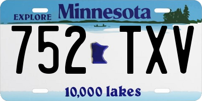 MN license plate 752TXV