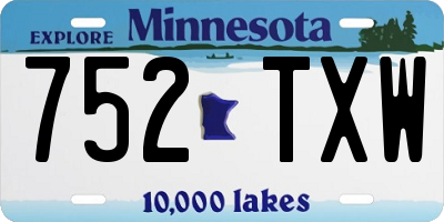 MN license plate 752TXW