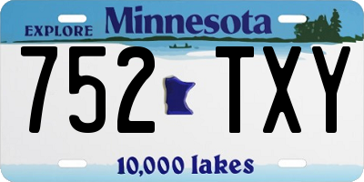 MN license plate 752TXY