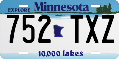 MN license plate 752TXZ