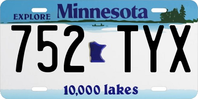 MN license plate 752TYX