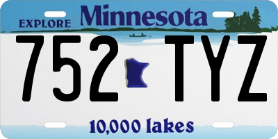 MN license plate 752TYZ