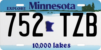 MN license plate 752TZB