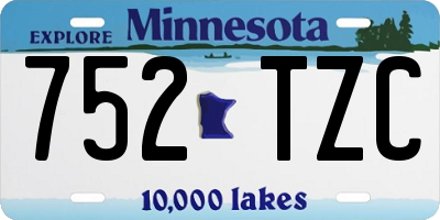 MN license plate 752TZC
