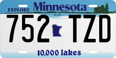 MN license plate 752TZD