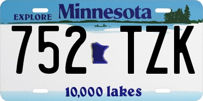 MN license plate 752TZK