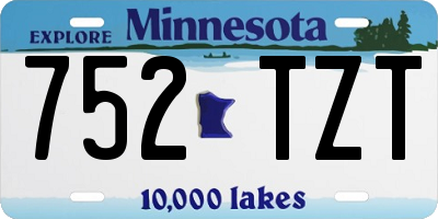 MN license plate 752TZT