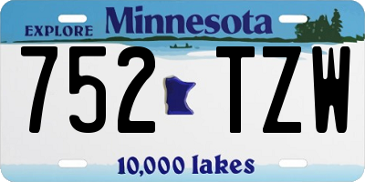 MN license plate 752TZW