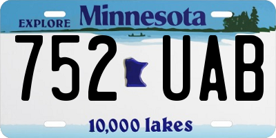MN license plate 752UAB