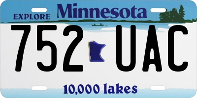 MN license plate 752UAC