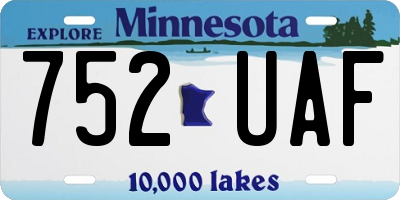 MN license plate 752UAF