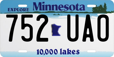 MN license plate 752UAO