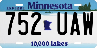 MN license plate 752UAW
