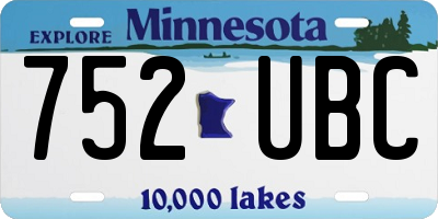 MN license plate 752UBC