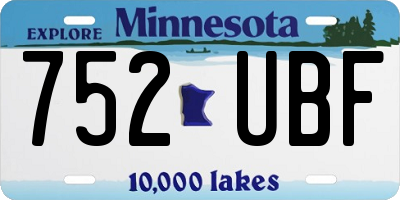 MN license plate 752UBF