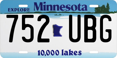 MN license plate 752UBG