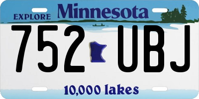 MN license plate 752UBJ