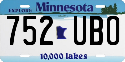 MN license plate 752UBO
